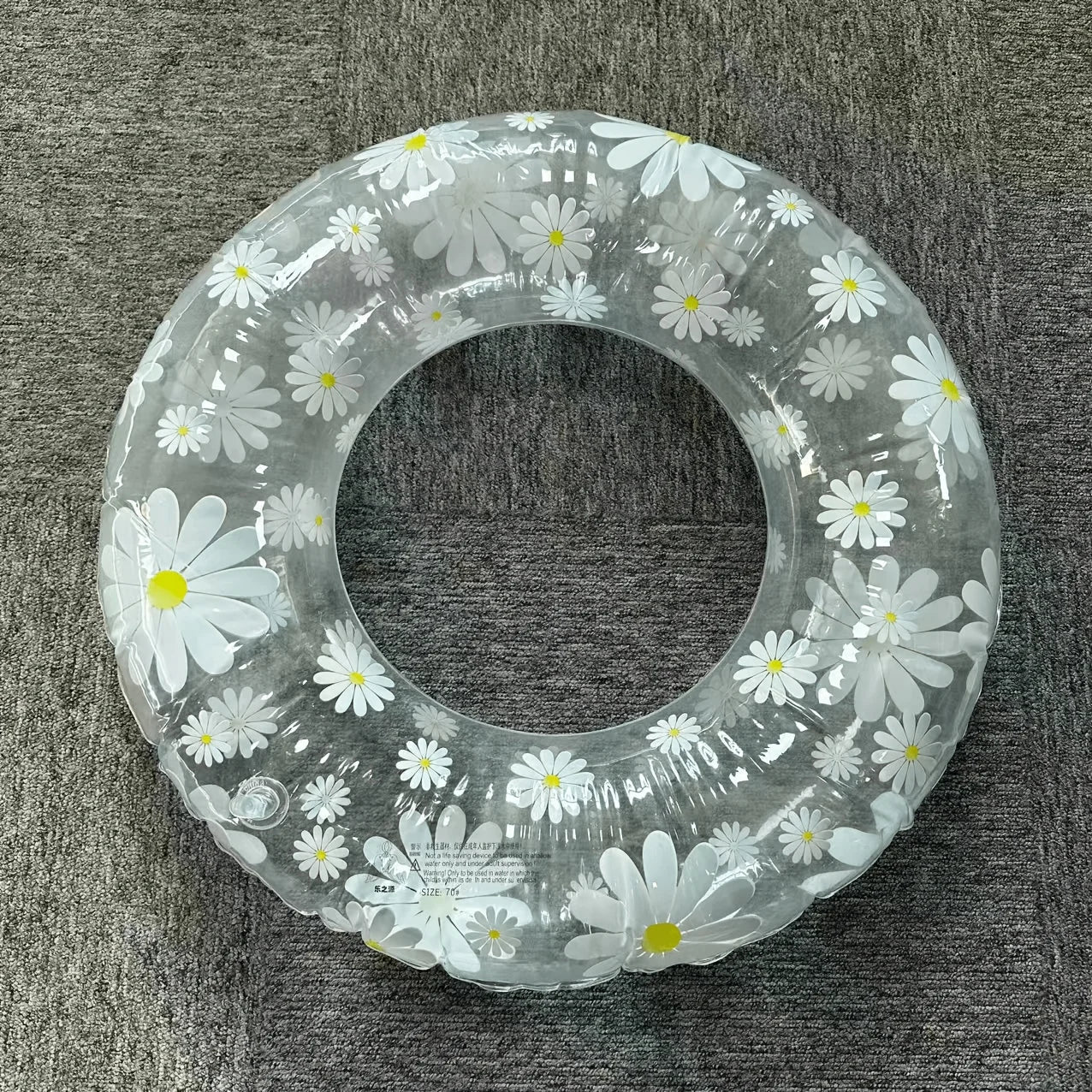 Transparent Daisy Inflatable Swimming Ring, Stylish Summer Pool Float, Attractive & Durable