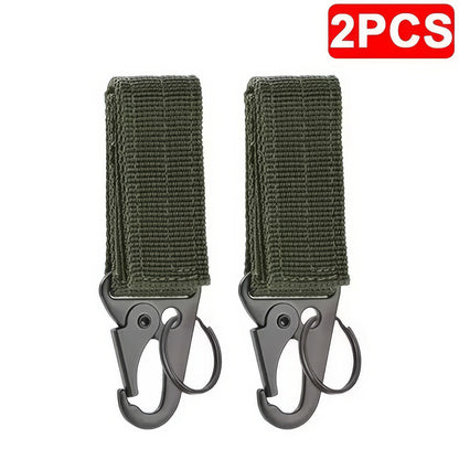 1/2 Piece Nylon Tactical Clip Black/green, Adjustable Practical Clip, Suitable for Outdoor Camping and Hiking