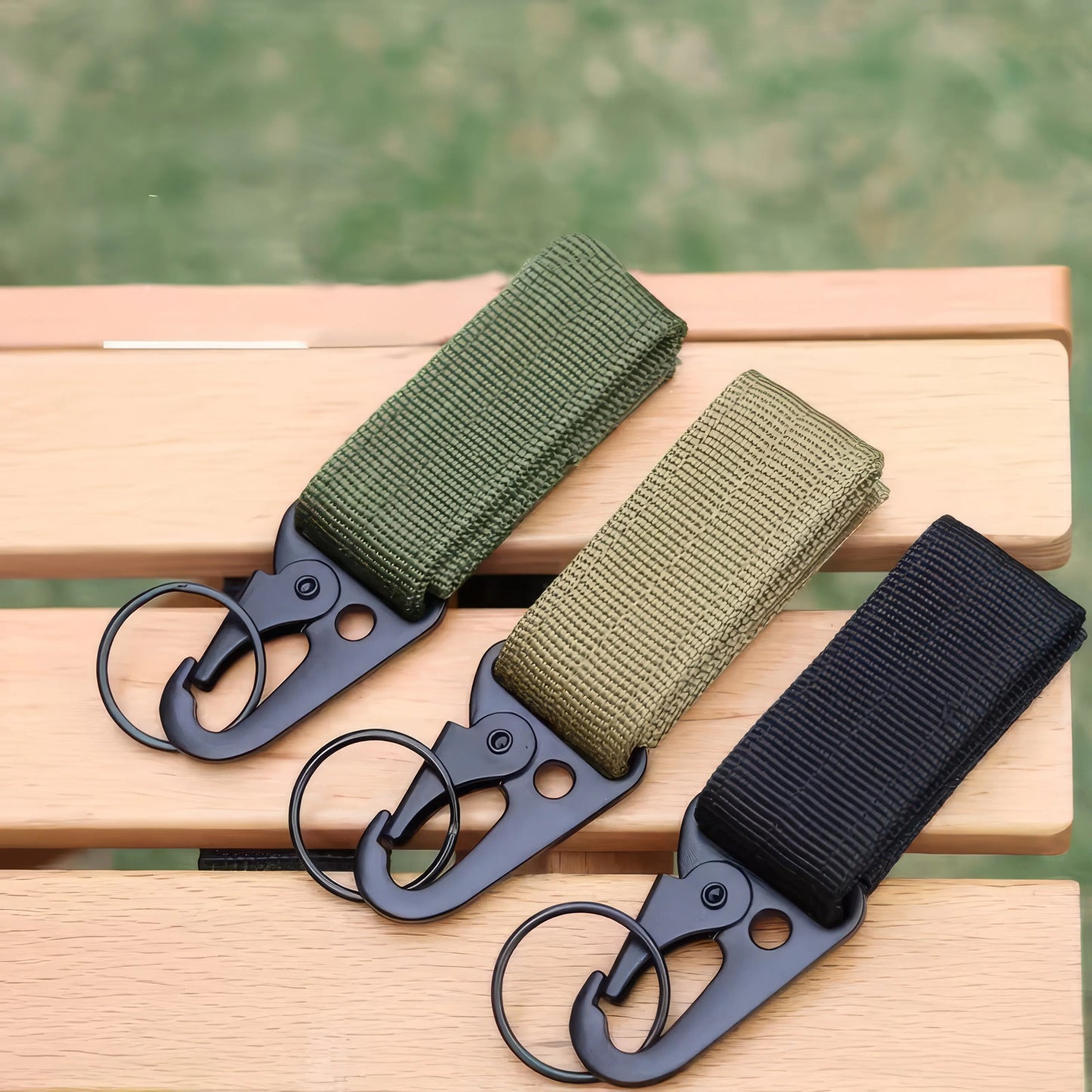 1/2 Piece Nylon Tactical Clip Black/green, Adjustable Practical Clip, Suitable for Outdoor Camping and Hiking