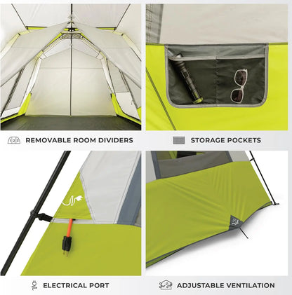 CORE Instant Cabin Tents | 6 Person / 9 Person / 10 Person / 12 Person Family Cabin Multi Room Pop Up Tents Car Camping