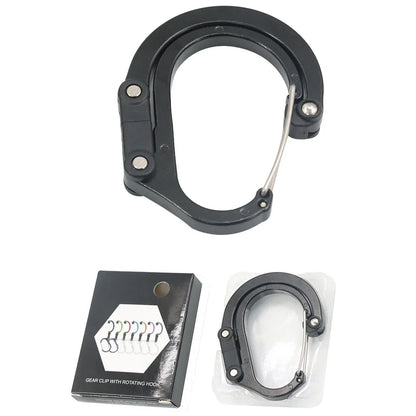 Hybrid Gear Clip Carabiner Rotating Hook Clip Non-Locking Strong Clips for Camping Fishing Hiking Travel Backpack Out