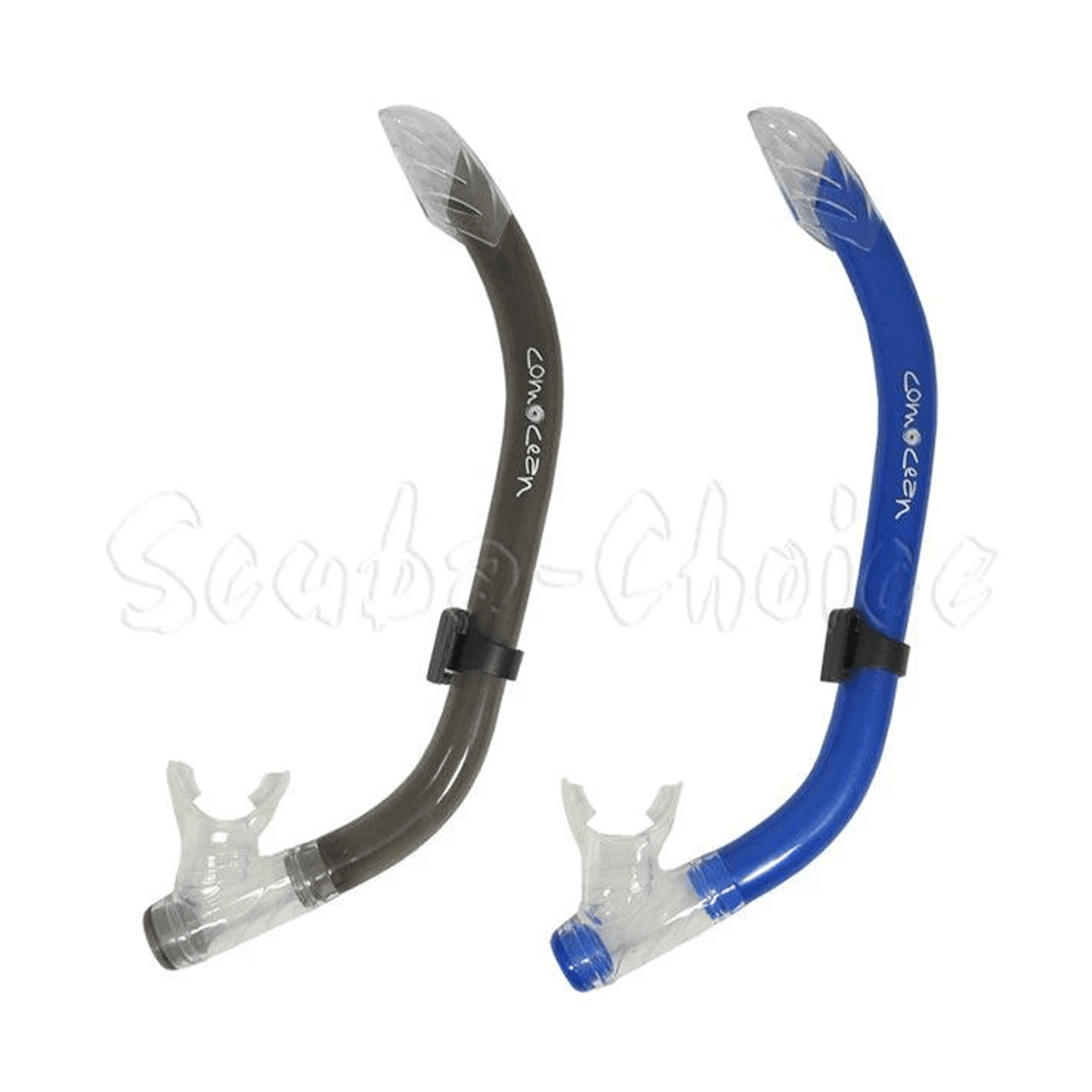 Scuba Diving Comocean Free Dive Semi Dry Silicone J Snorkel w/ Splash Guard