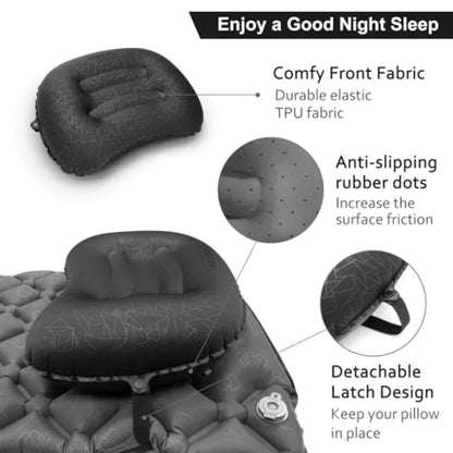 Inflatable Camping Pillow Travel Blow Up Air Pillow Neck Lumbar Support Ultralight Compact Pillow for Outdoor Hiking Backpackin