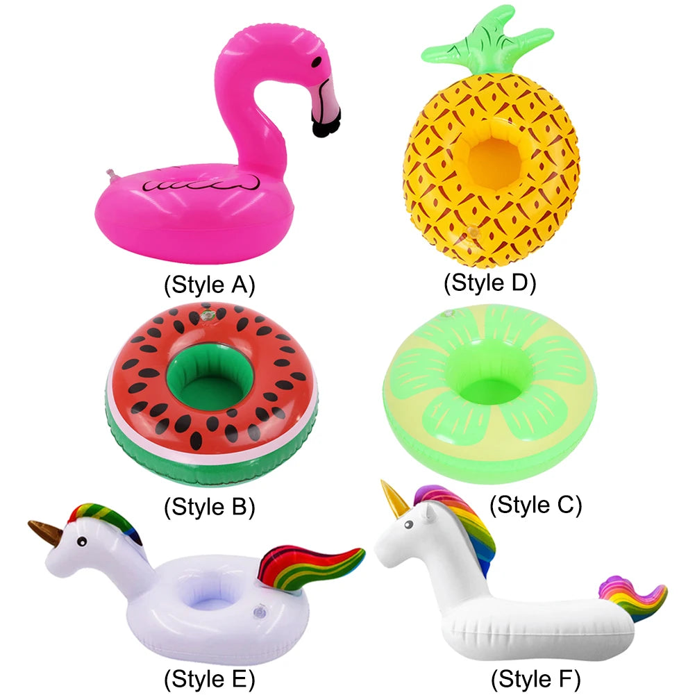 Swimming Pool Drink Cup Stand Inflatable Pool Floats Bar Coasters PVC Cooler Table Party Supplies Gift for Family Friends