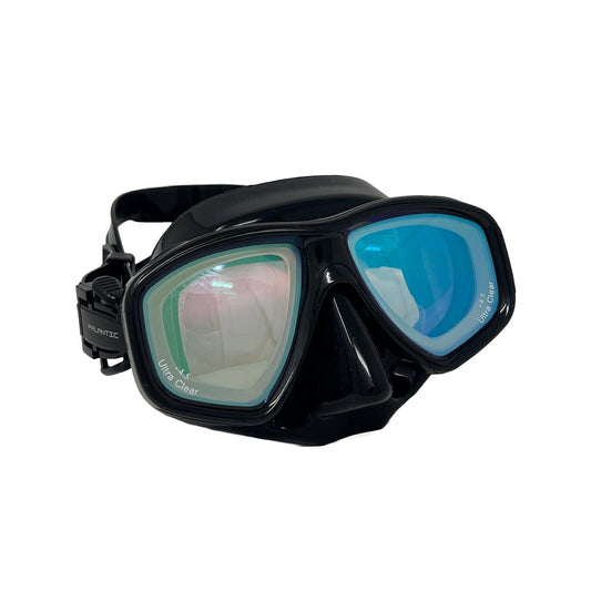 Palantic M36 Solid Black/Black Silicone UV Coated RX Nearsighted Lenses Dive/Snorkeling Mask